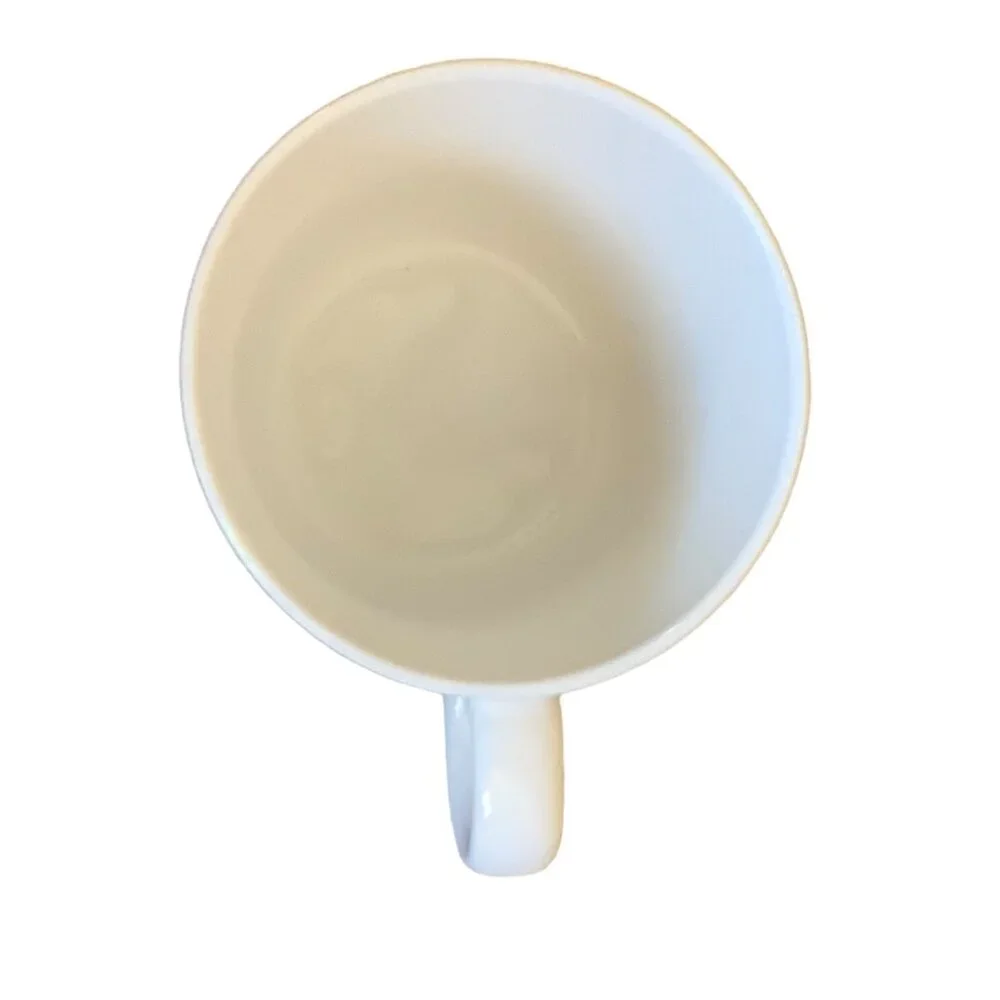 IKEA Ungdom White Ceramic Mug Yellow Polka Dots‎ 3” Tall Replacement